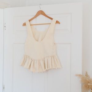 Creatures of Comfort Pale Pink Peplum Tank